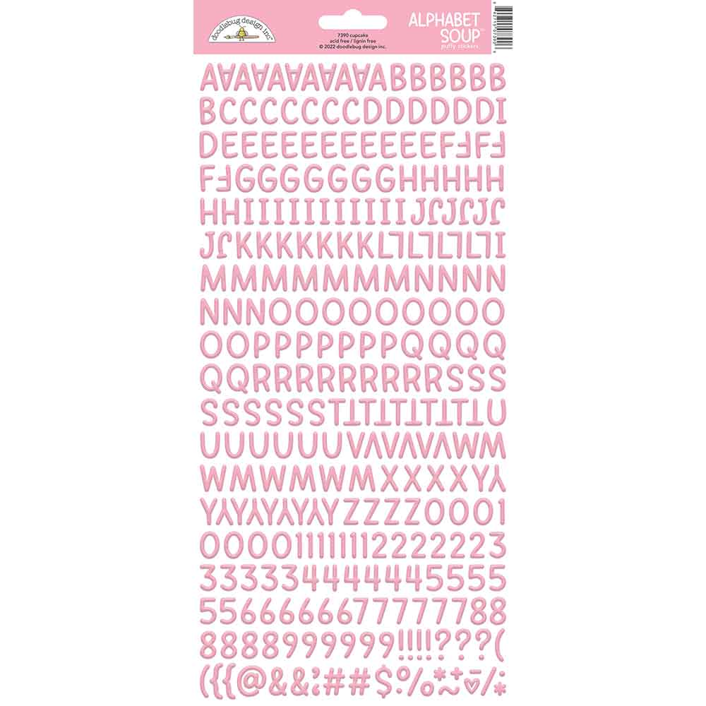  Alphabet Sticker Sheet - Pink with Red Polka Dots