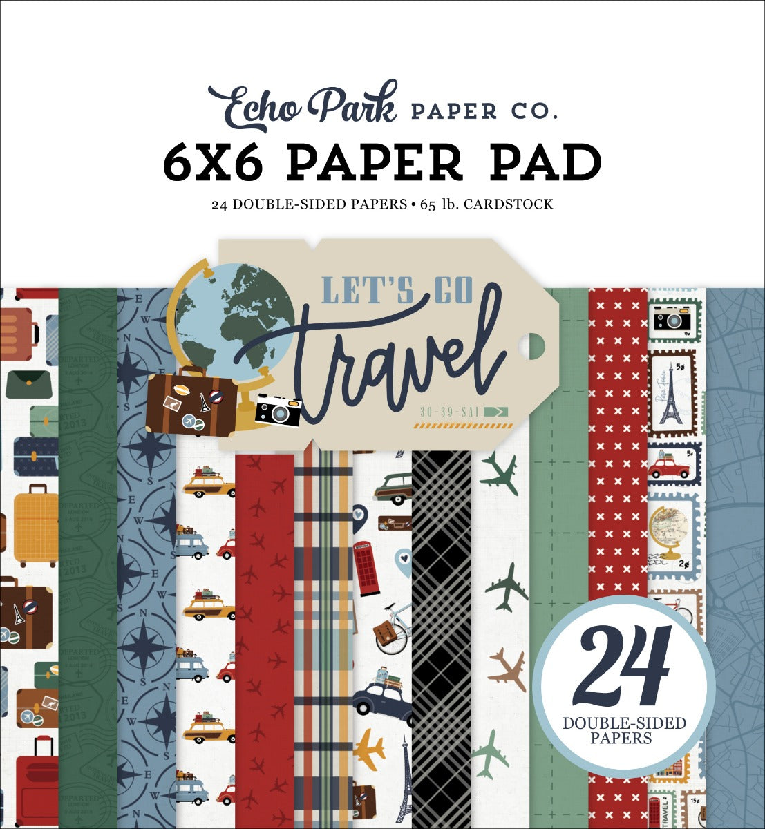 Let's Go Travel Adhesive Brads - Echo Park Paper Co.