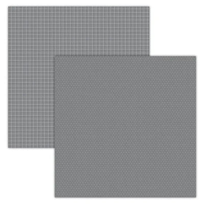 Grey Plaid/Dots 12" x 12" Foundation Paper - Foundations Decor