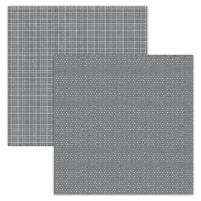 Grey Plaid/Dots 12" x 12" Foundation Paper - Foundations Decor