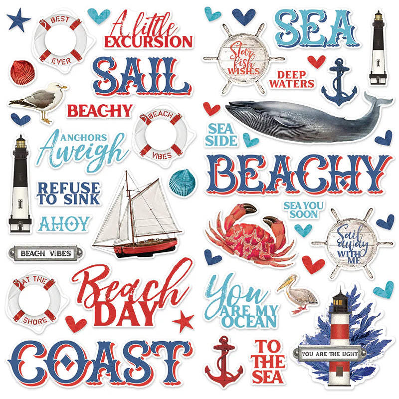 View 2 of Simple Vintage Seas Foam Stickers - Simple Stories