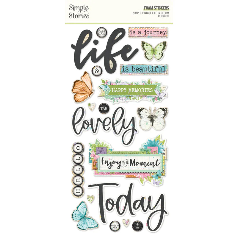 Simple Vintage Life in Bloom Foam Stickers - Simple Stories