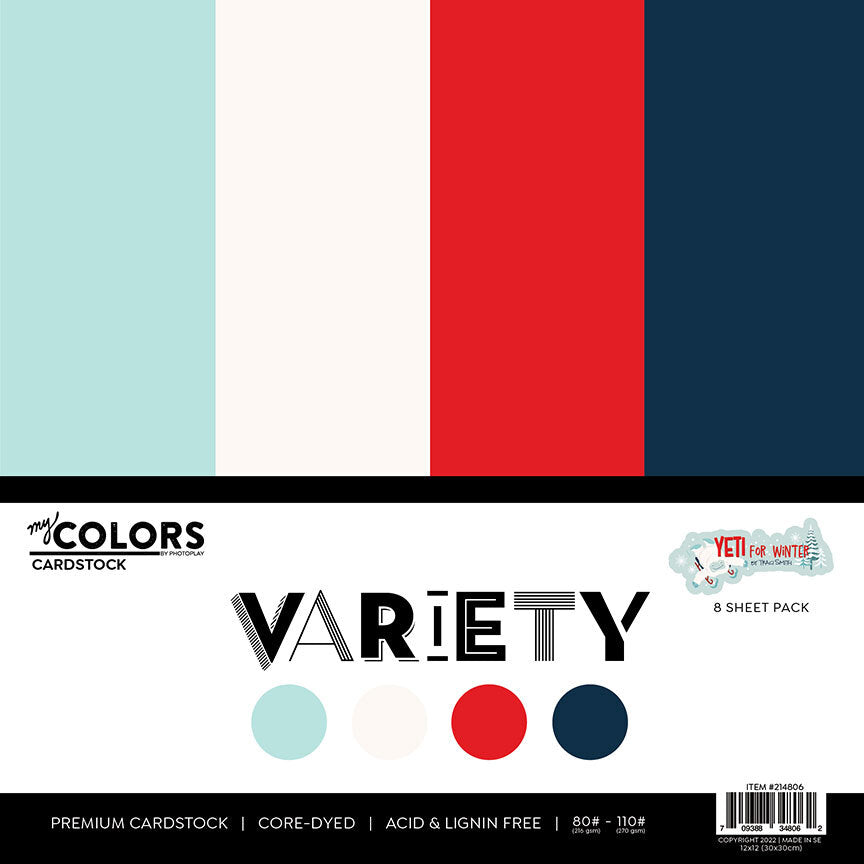 Yeti for Winter 12" x 12" Cardstock Variety Pack - PhotoPlay