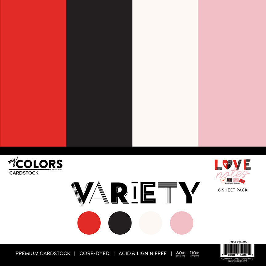 Love Notes 12" x 12" Cardstock Variety Pack - PhotoPlay