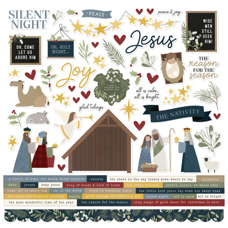 Silent Night Cardstock Stickers - Simple Stories