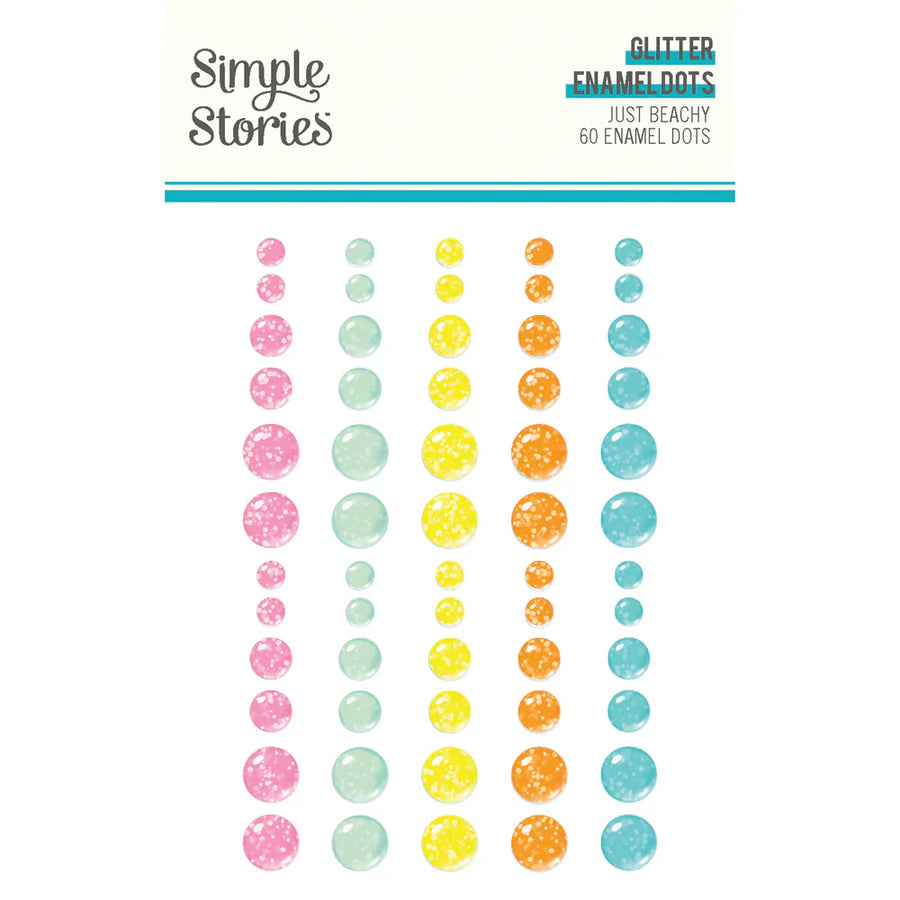 Just Beachy Glitter Enamel Dots - Simple Stories