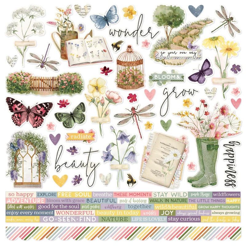 Simple Vintage Meadow Flowers Cardstock Stickers - Simple Stories