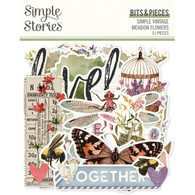 Simple Vintage Meadow Flowers Bits & Pieces - Simple Stories