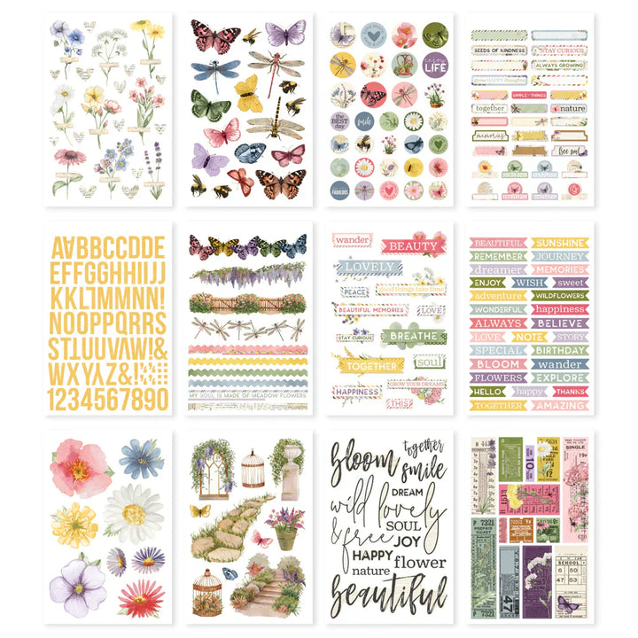 View 2 of Simple Vintage Meadow Flowers Sticker Book - Simple Stories