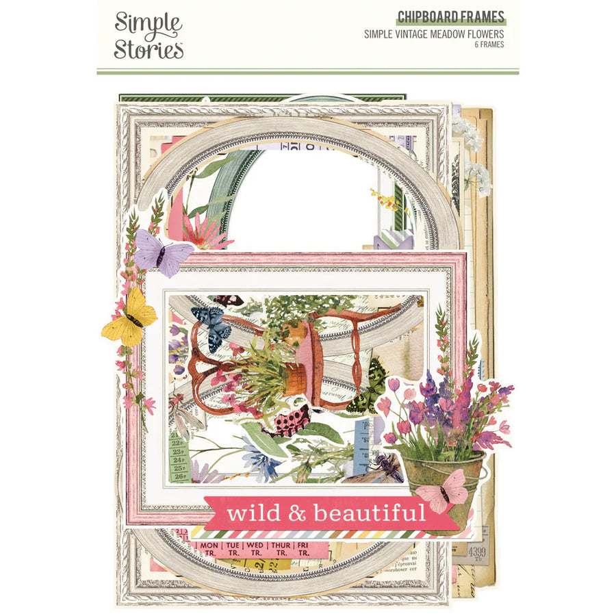 Simple Vintage Meadow Flowers Chipboard Frames - Simple Stories