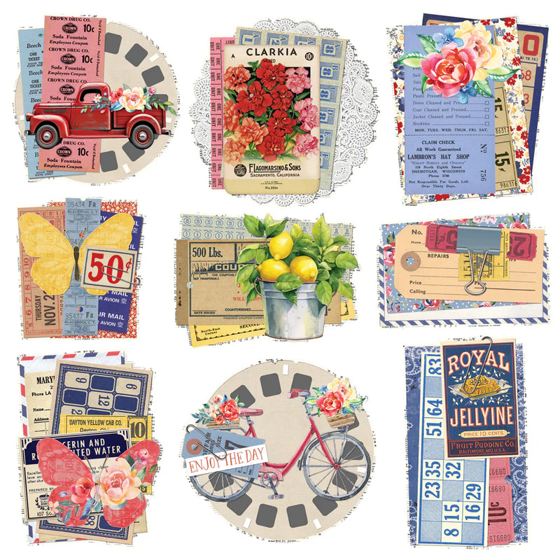 View 2 of Simple Vintage Linen Market Chipboard Clusters - Simple Stories