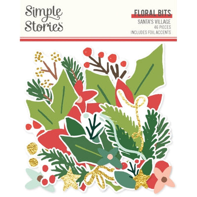 Santa's Village Floral Bits & Pieces - Simple Stories