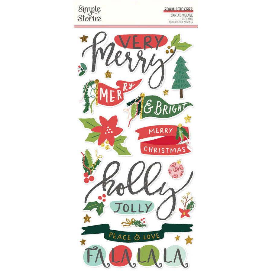 Santa's Village Foam Stickers - Simple Stories