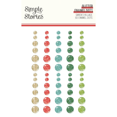 Santa's Village Glitter Enamel Dots - Simple Stories