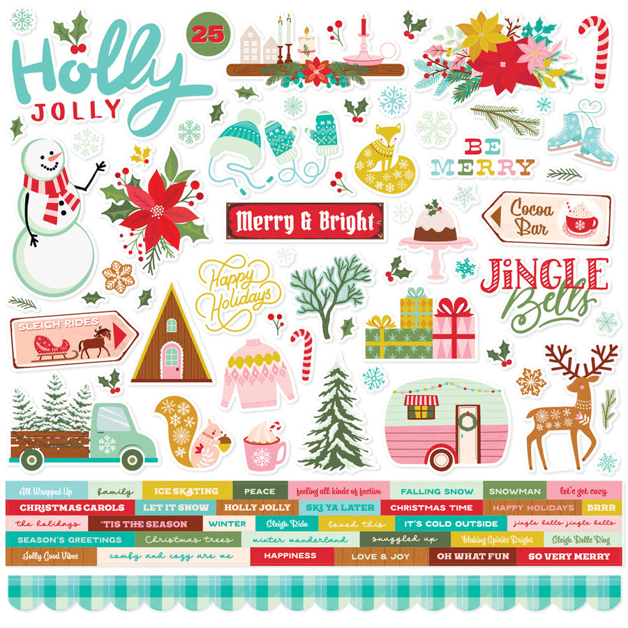 Snow Pine Lodge Cardstock Stickers - Simple Stories