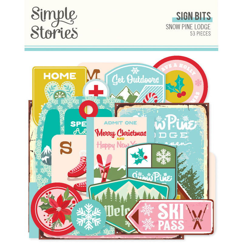 Snow Pine Lodge Sign Bits & Pieces - Simple Stories