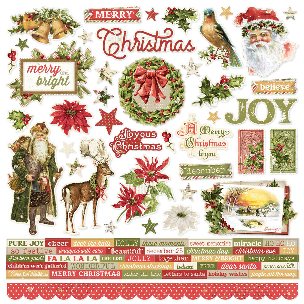 Simple Vintage Yuletide Cardstock Stickers - Simple Stories