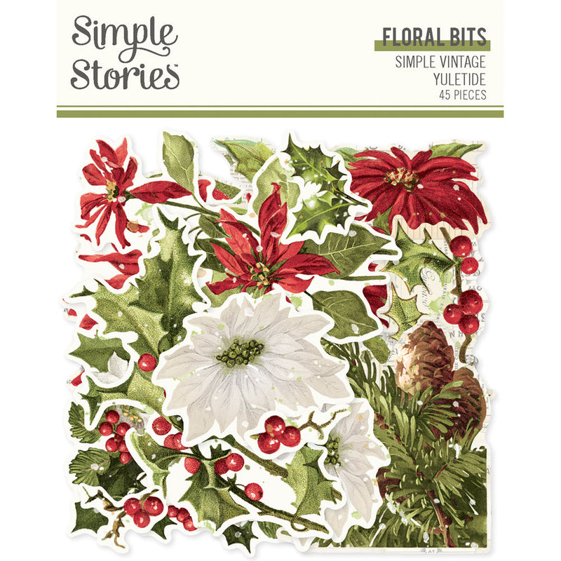 Simple Vintage Yuletide Floral Bits & Pieces - Simple Stories