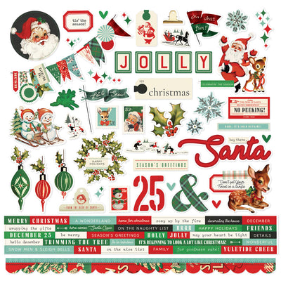 Simple Vintage Holly Jolly Cardstock Stickers - Simple Stories