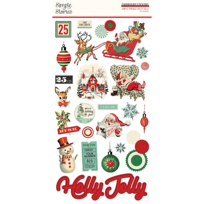 Simple Vintage Holly Jolly 6" x 12" Chipboard - Simple Stories