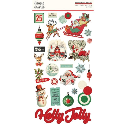 Simple Vintage Holly Jolly 6" x 12" Chipboard - Simple Stories