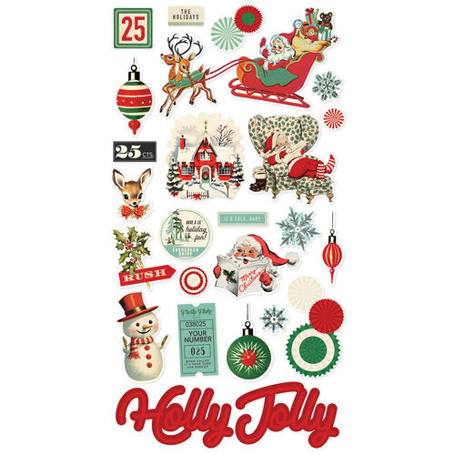 View 2 of Simple Vintage Holly Jolly 6" x 12" Chipboard - Simple Stories