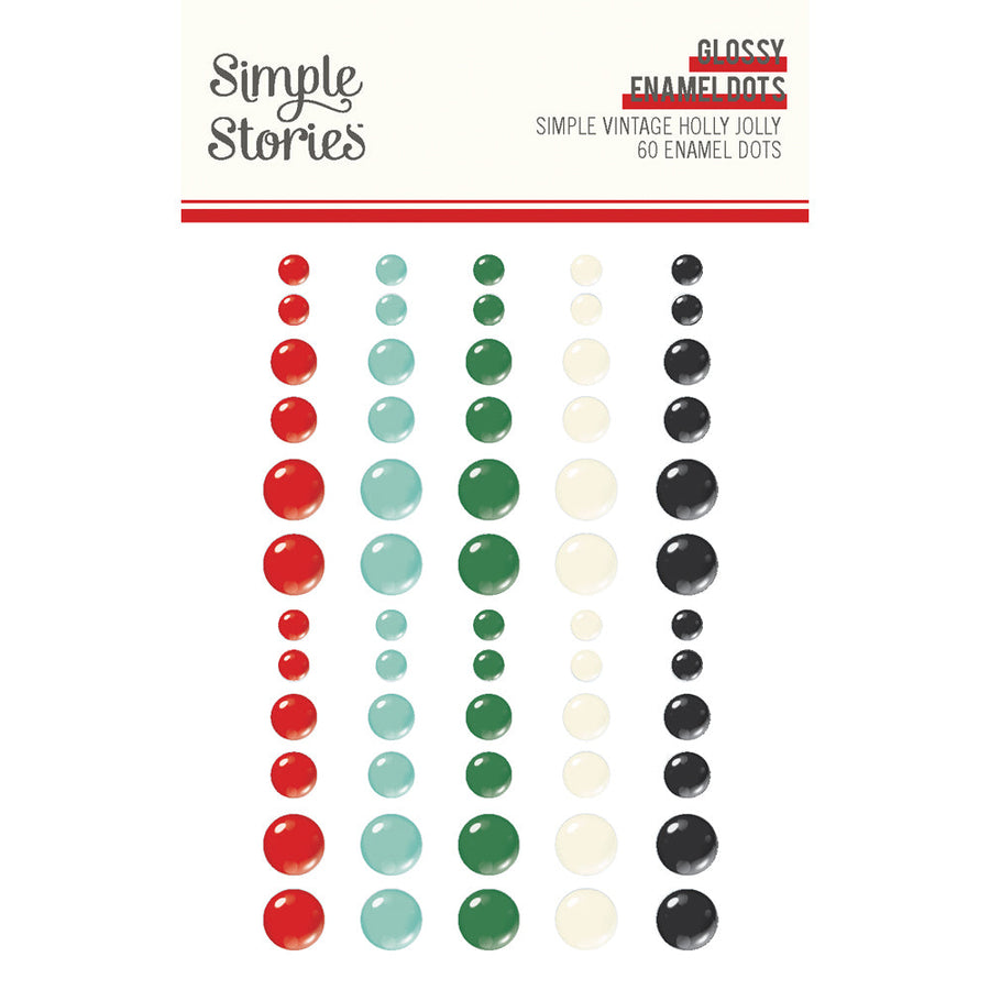 Simple Vintage Holly Jolly Glossy Enamel Dots - Simple Stories