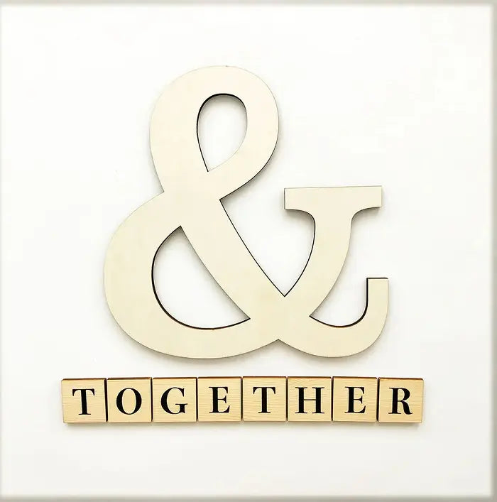 Large "& Together" Wooden Tiles Craft - Foundations Decor