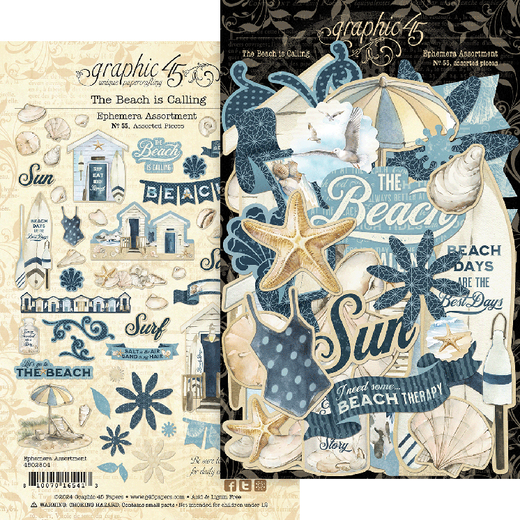 The Beach is Calling Ephemera Set - Graphic 45