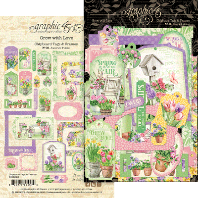 Grow with Love Chipboard Tags & Frames - Graphic 45