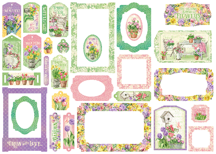 View 2 of Grow with Love Chipboard Tags & Frames - Graphic 45