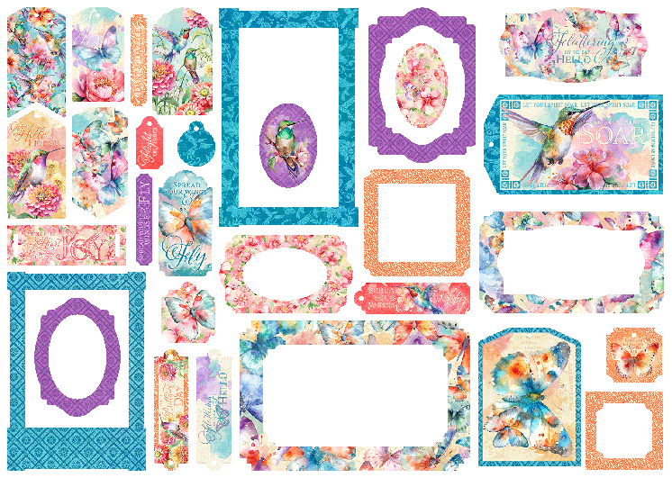 View 2 of Flight of Fancy Chipboard Tags & Frames - Graphic 45