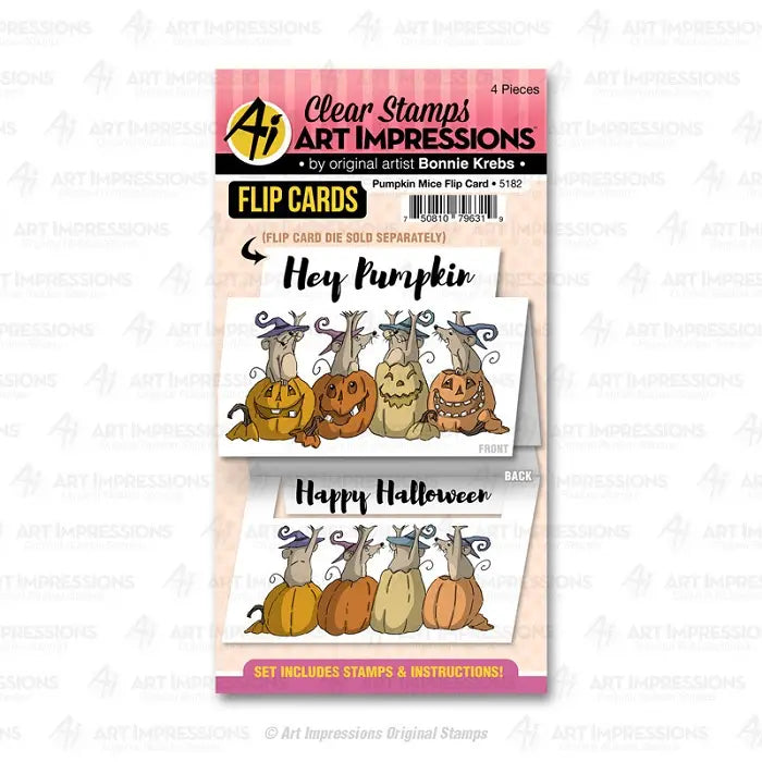 Pumpkin Mice Flip Card - Art Impressions