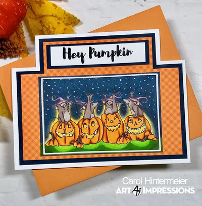 View 2 of Pumpkin Mice Flip Card - Art Impressions