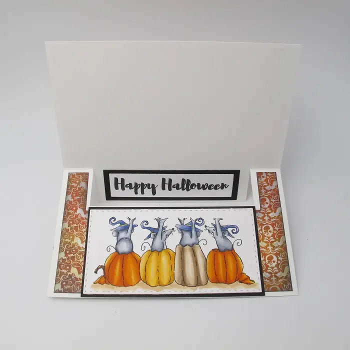 View 4 of Pumpkin Mice Flip Card - Art Impressions