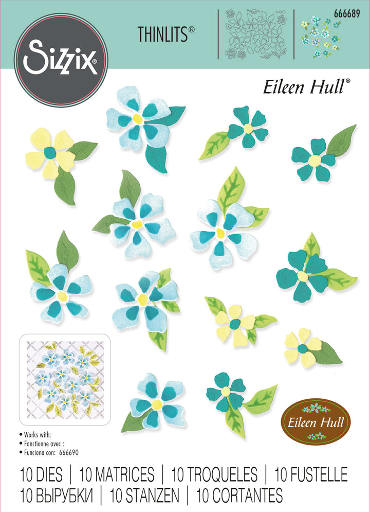 Blooms & Background Thinlits Die Set Painterly by Eileen Hull - Sizzix