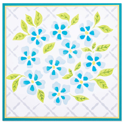 View 3 of Watercolour Flowers & Lattice Layered Stencil by Eileen Hull - Sizzix