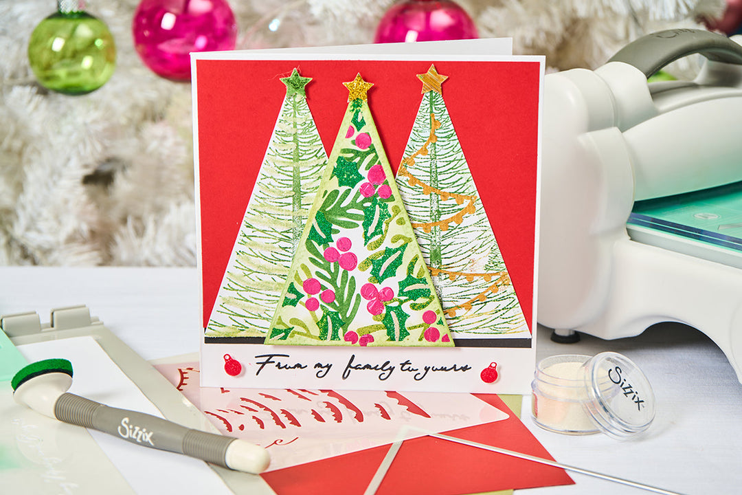 View 3 of Happy Holidays A6 Layered Stencils - Cosmopolitan Christmas by Stacey Park (4pcs) - Sizzix