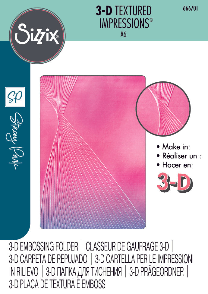 French Twist 3-D Textured Impressions Embossing Folder - Cosmopolitan by Stacey Park - Sizzix