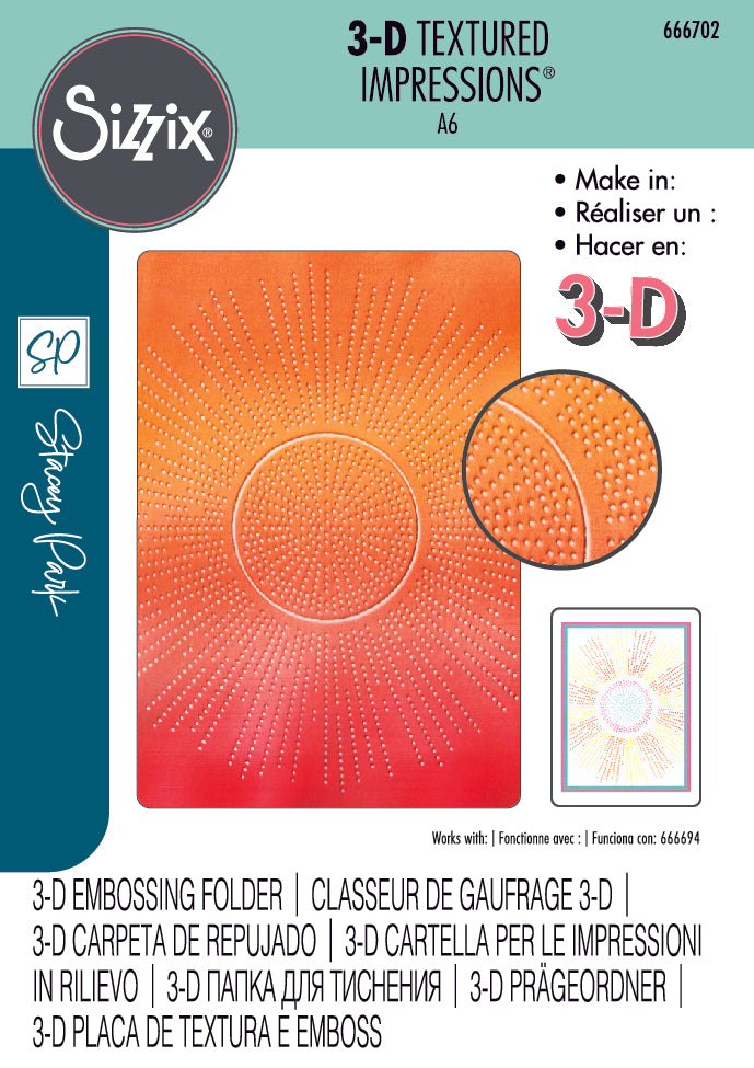 Shine Bright 3-D Textured Impressions Embossing Folder - Cosmopolitan by Stacey Park - Sizzix