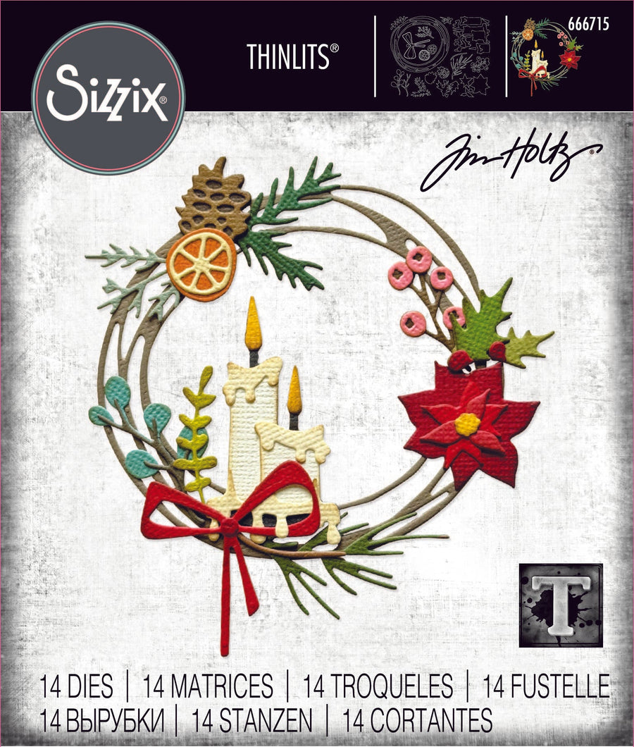 Festive Wreath Thinlits Die Set - Back from the Vault by Tim Holtz - Sizzix