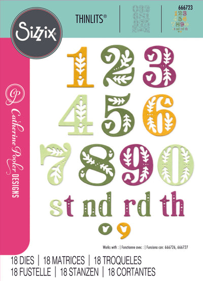 Folk Numbers Thinlits Die Set by Catherine Pooler - Sizzix