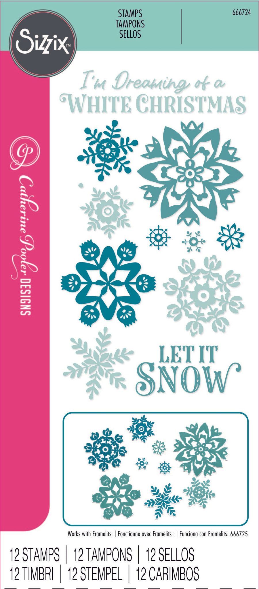 White Christmas Clear Stamps Set by Catherine Pooler - Sizzix