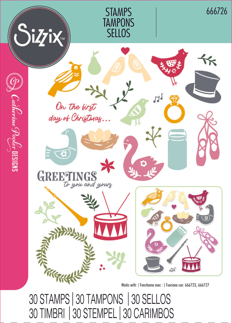 12 Days of Christmas A5 Clear Stamps Set by Catherine Pooler - Sizzix