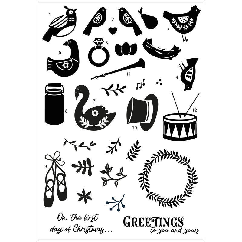 View 10 of Days of Christmas A5 Clear Stamps Set by Catherine Pooler - Sizzix