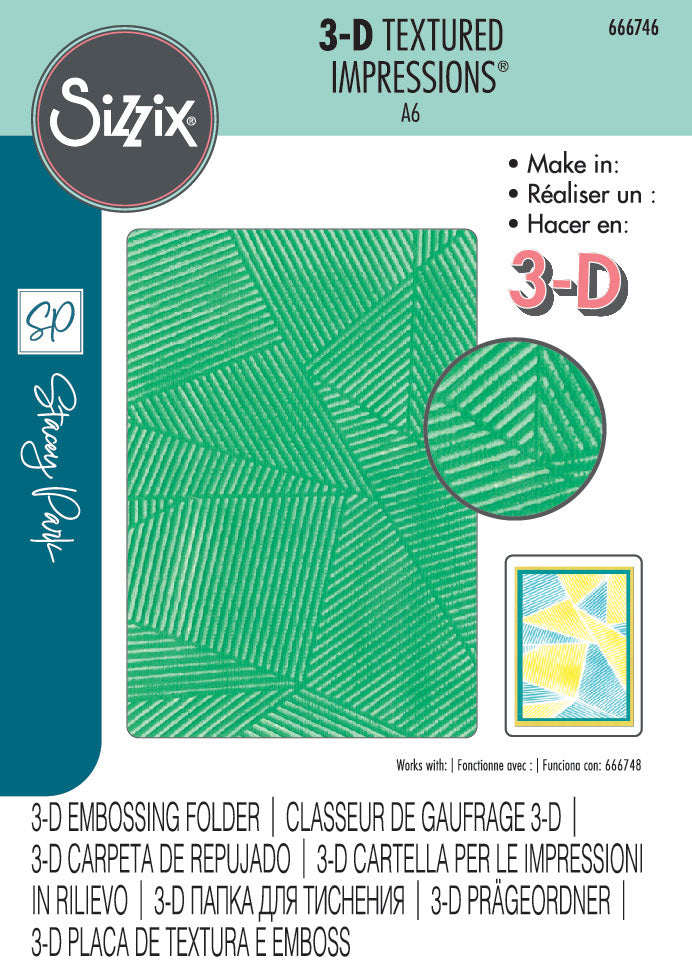 Down the Line 3-D Textured Impressions Embossing Folder - Cosmopolitan - Stacey Park - Sizzix