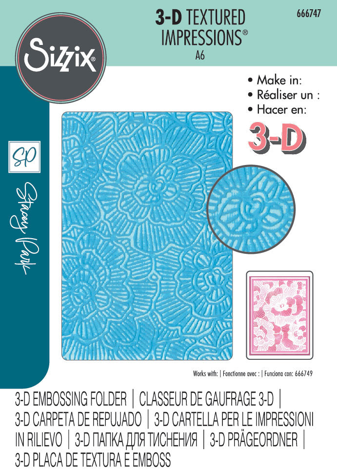 Sunday in the Park 3-D Textured Impressions Embossing Folder - Cosmopolitan - Stacey Park - Sizzix