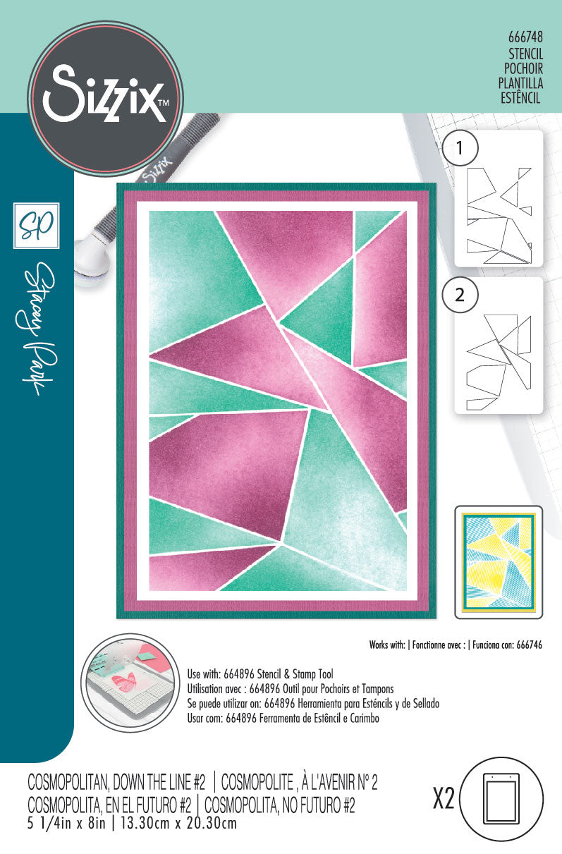 Down the Line #2 A6 Stencil - Cosmopolitan - Stacey Park - Sizzix