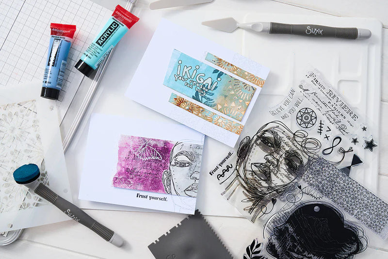 View 9 of Ikigai Clear Stamps Set w/ Layering Stencils - Studio by Cat Kerr - Sizzix