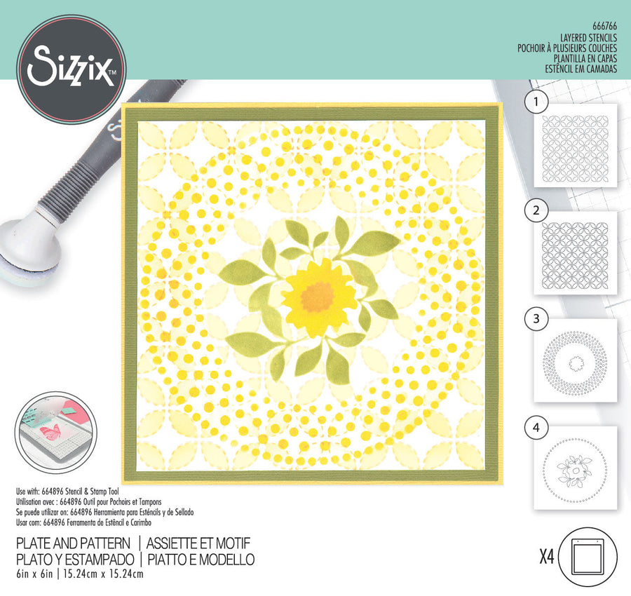 Plate and Pattern Layered Stencils - Eileen Hull - Sizzix